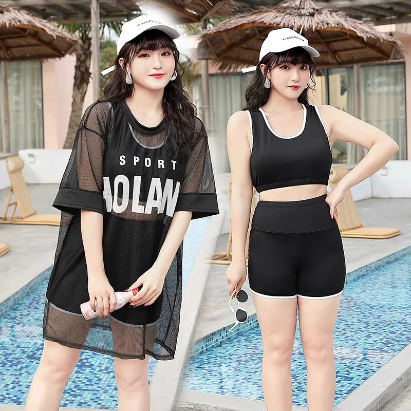 Two-Piece Swimsuit Women\'s Belly Cover Slimming Three-Piece Summer Conservative 2023 New Fashion Fairy Plus Size swimsuit