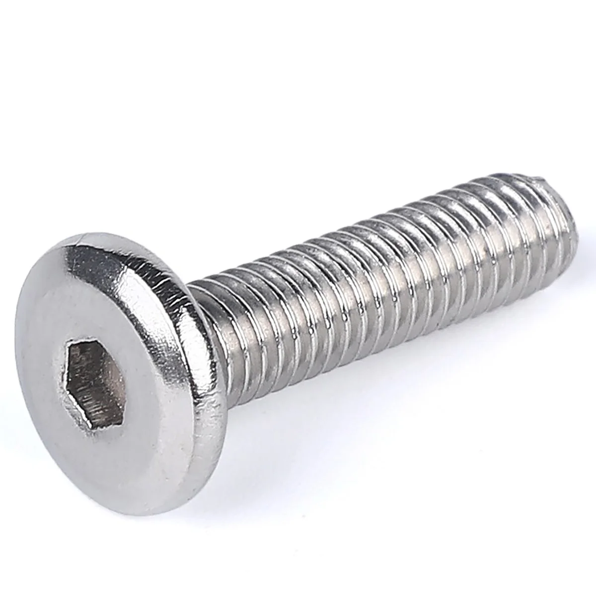 304 Stainless Steel Flat Head Chamfered Hexagon Socket Screw / Flat Round Head Bolt M2-M12