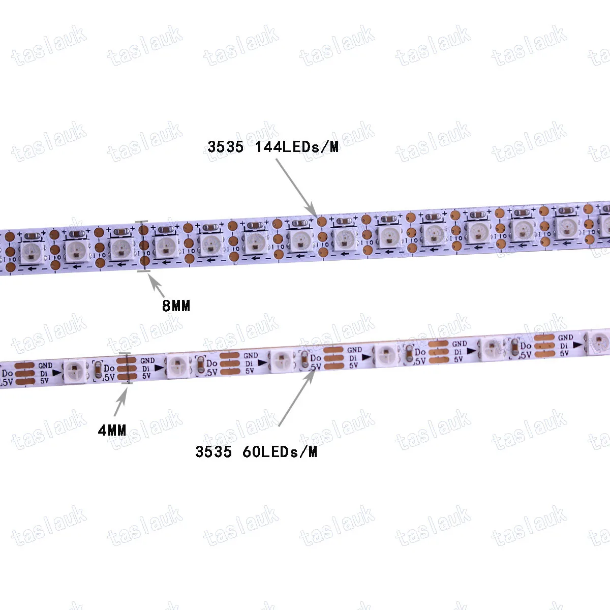 WS2812B listwy RGB Led światło 60 diod Led 144 diody Led 4mm 5mm 8mm szerokość PCB SK6812 doprowadziły światła 3535 5050 indywidualnie adresowane