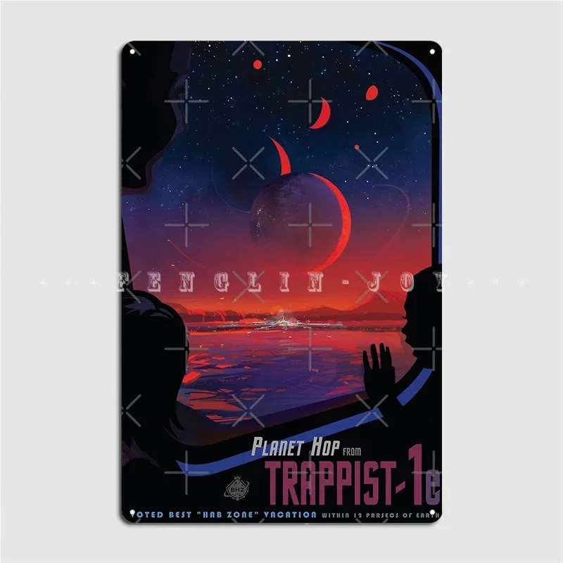 Trappist 1 Space Travel Metal Sign Cinema Kitchen Home Designing Garage Decoration Tin Sign Poster