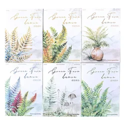 20Pcs PET Stickers Green Leaf Fern Autumn Rhythm Dance Shaped Mushroom Fern Material DIY Supplies Leaves Scrapbook Cut 145*88mm