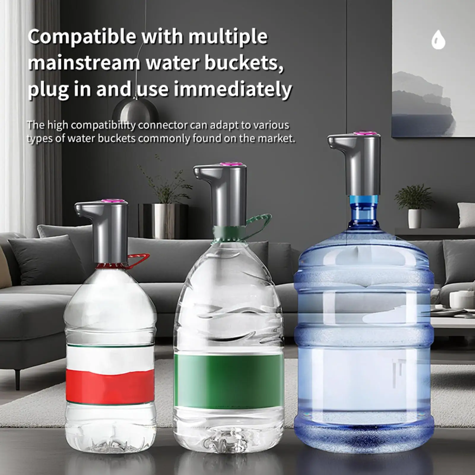 

Насос для бутылки с водой, портативный электрический диспенсер для бутылок с водой, тихий питьевой насос для дома, столешницы, рабочего стола, коммерческого использования на открытом воздухе