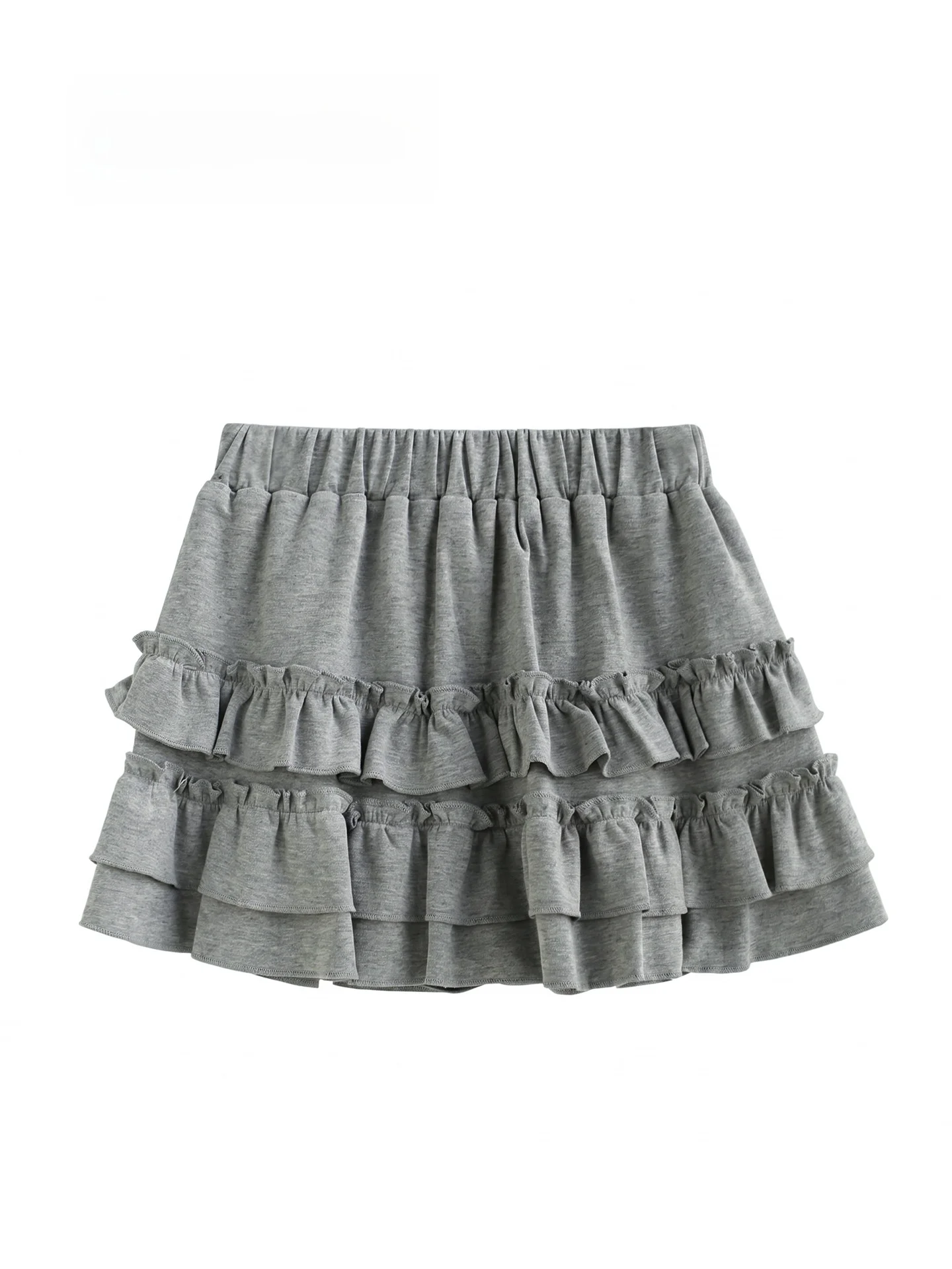 

Summer New High Waist Cake Skirt Short Skirt Half Body Skirt Wooden Ear Style Korean Version Wild Commute Polyester Fiber