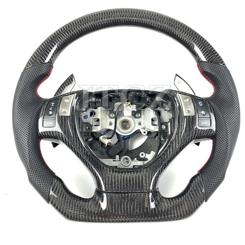 

For Lexus gs200t gs250 gs350 rx350 rx450 es350 es300 Carbon Fiber Sports Steering Wheel With Shift Paddles Perforated Leather