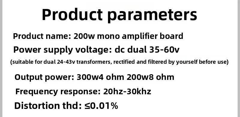 Upgraded Mono 200W Amplifier Board Fever HiFi   1943 5200 High Power   for Home Use