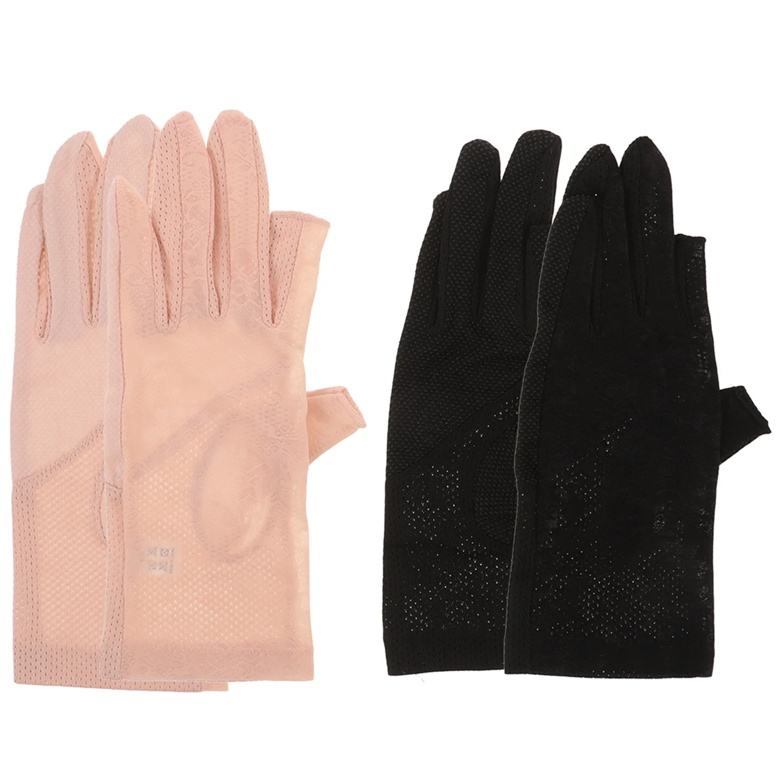 

2Pairs Half Finger Sun-Proof Riding Gloves Breathable Shock Absorbing Wear-Resistant Gloves for Bike Driving Climbing Jogging