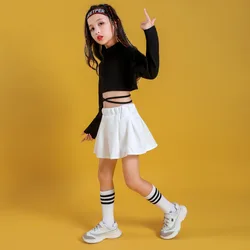 Fashion Cotton Shirt Children Ballroom Hip Hop Skirt Costumes Jazz Street DanceWear Dancewear for Girls Outfits Dancing Clothes