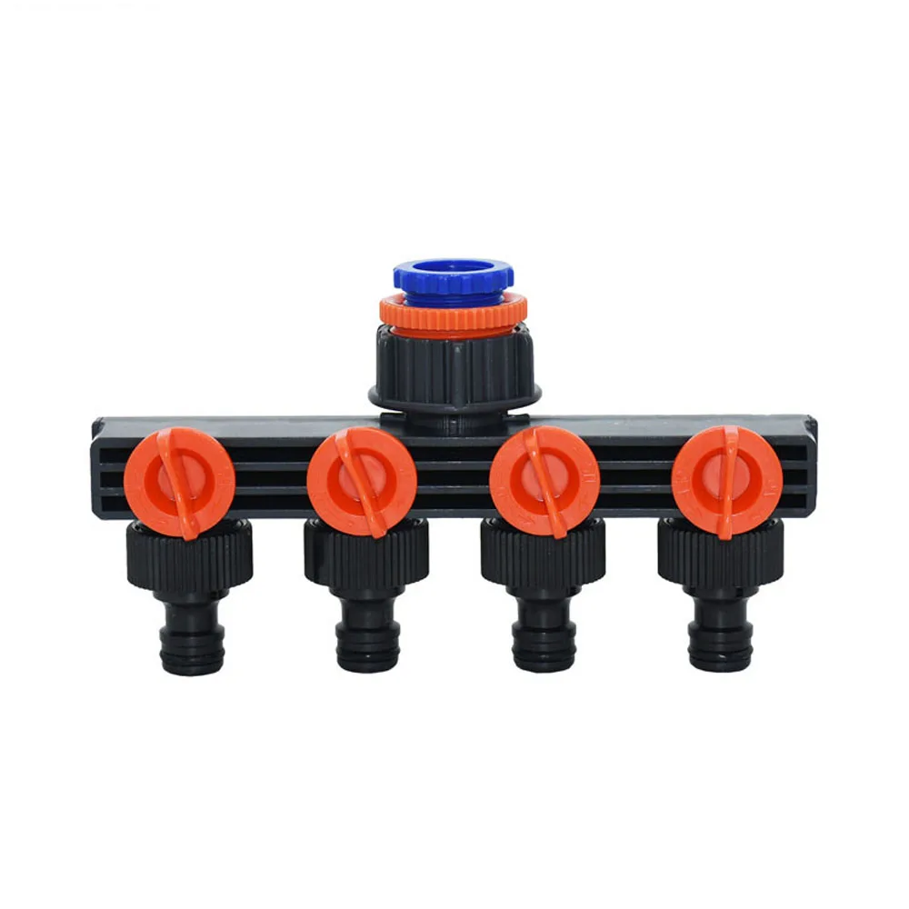 Garden Hose 4 Way Tap Garden Tap 4 Way Splitter Female 1/2 3/4 1 Inch Quick Connector Adapter 1Pcs