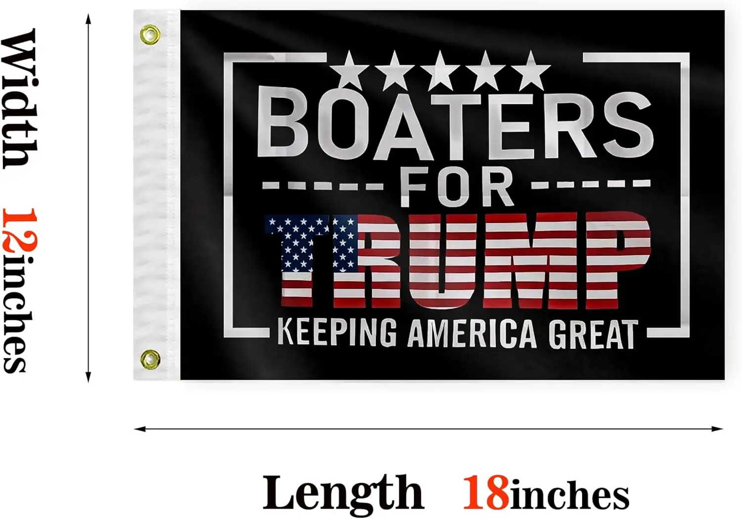 for Trump Boat Marine Flag 12x18 Inches Double Sided 3Ply Small Trump 2024 Boat ATV Flag President Election Supporter Fans Patri