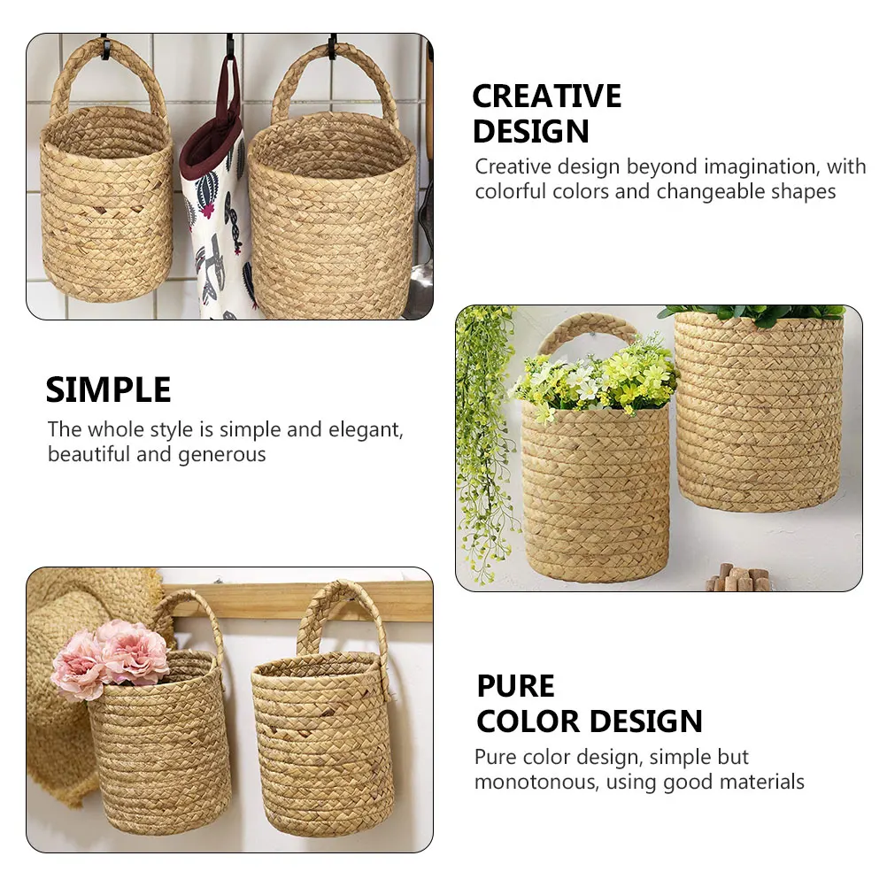 

Woven Storage Colorful Desktop Organizer Home Decoration Hanging Plant Basket Environmentally Friendly Home Accessories Storage