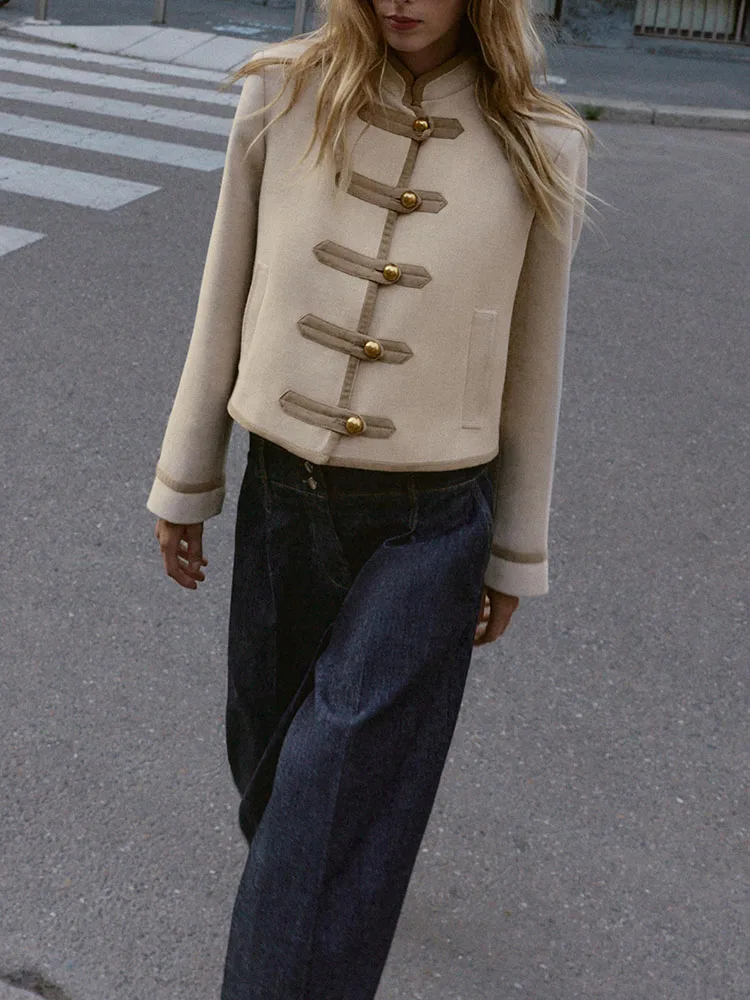 

Sweet High Collar Long Sve Jaet Women's Winter New Arrival Coat Breathable Casual Sle Fem Faion Chinese Production