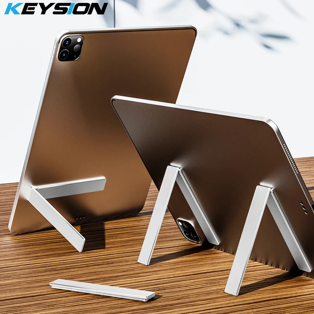 KEYSION Trwały mini stojak na tablet w kształcie litery L Składany stojak na płytę ze stopu aluminium Uchwyt na stół Uchwyt do iPada Huawei Samsung Pad