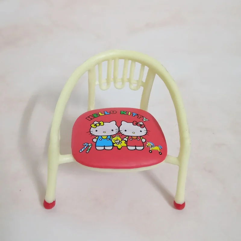 Dollhouse Miniature Sanrio Hello Kitty Mini Chair Armchair For Doll House Decor Kids Pretend Play Toy Gift Cake Decoration Ornam