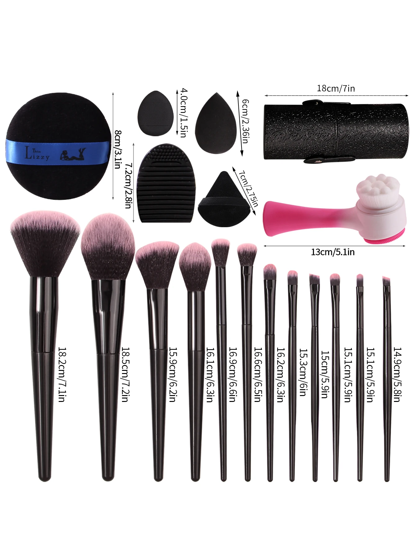 26 pièces ensemble combinaison 12 pièces ensemble de pinceaux de maquillage + 11 pièces ensemble d'éponges + 1 outil de lavage + 1 pièces brosse pour le visage douce + 1 seau de rangement