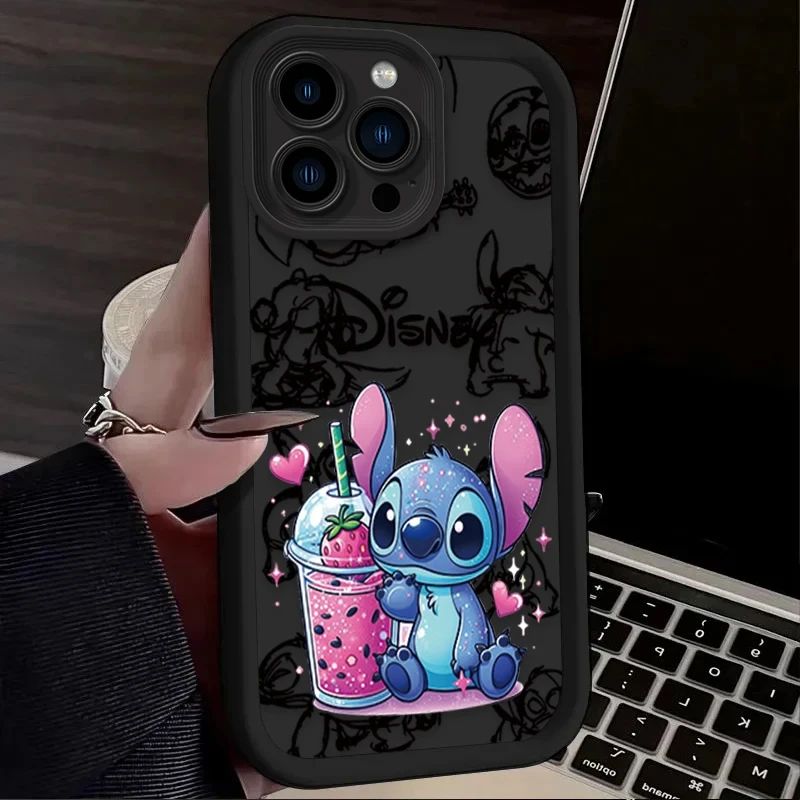 New Lovely Cartoon Stitch Strawberry Phone Case For OnePlus 12 12R 11 11R 10R 8T Nord CE 2 3 4 Lite 5G Soft Silicone Back Cover