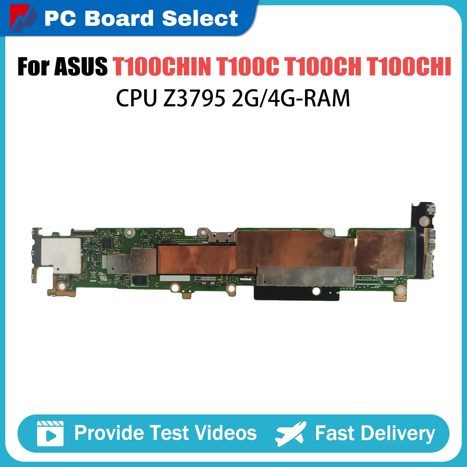 

Laptop Motherboard For ASUS T100CHIN T100C T100CHIN T100CH T100CHI Notebook Mainboard Z3795 CPU 2G 4G RAM 64GB SSD Systemboard