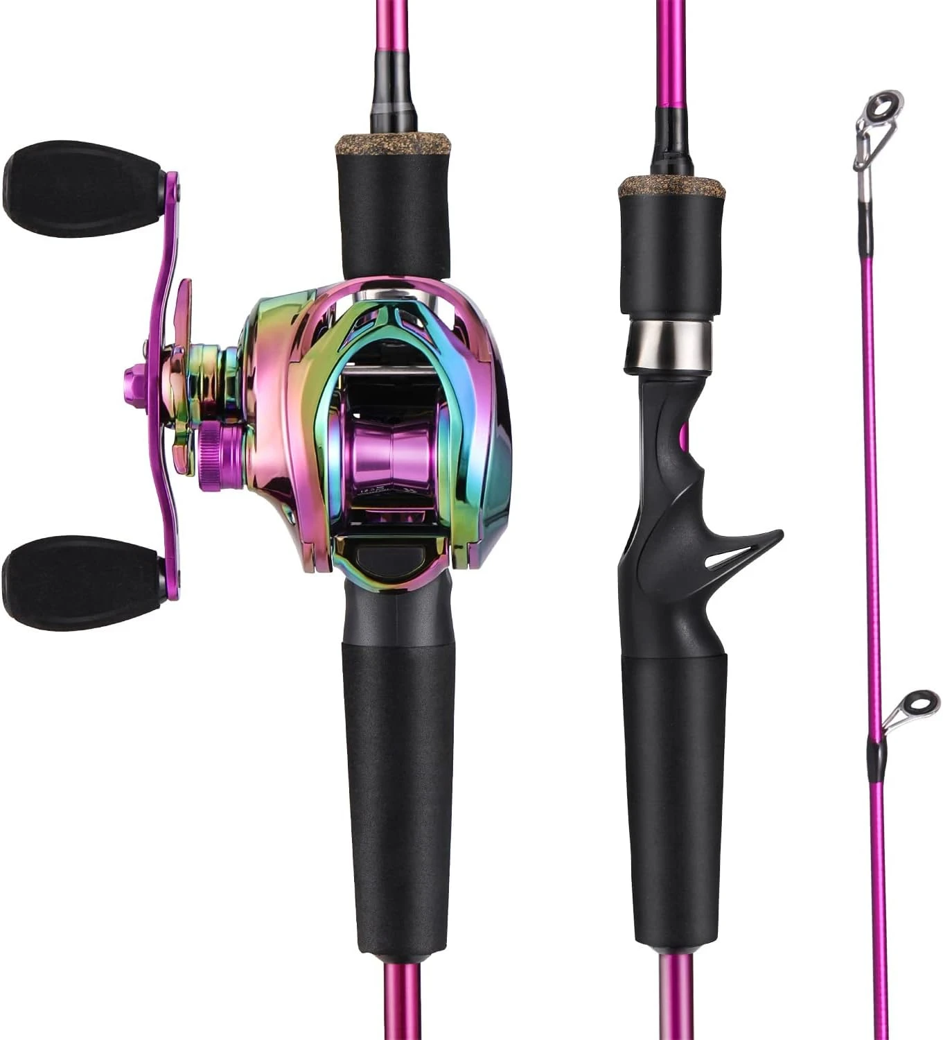 

Fishing Rod and Reel Combo, 2-Piece M/MH Fishing Pole with Baitcasting Reel Set, Baitcaster Combo Baitcaster reel Casting reel