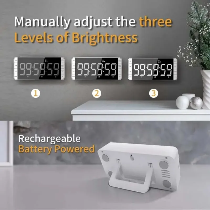 

8,2-дюймовый цифровой визуальный светодиодный кухонный таймер, 6-значный обратный отсчет для стиральной машины, детский тренажерный зал, 99 комплектов, таймер Pomodoro с четким дисплеем