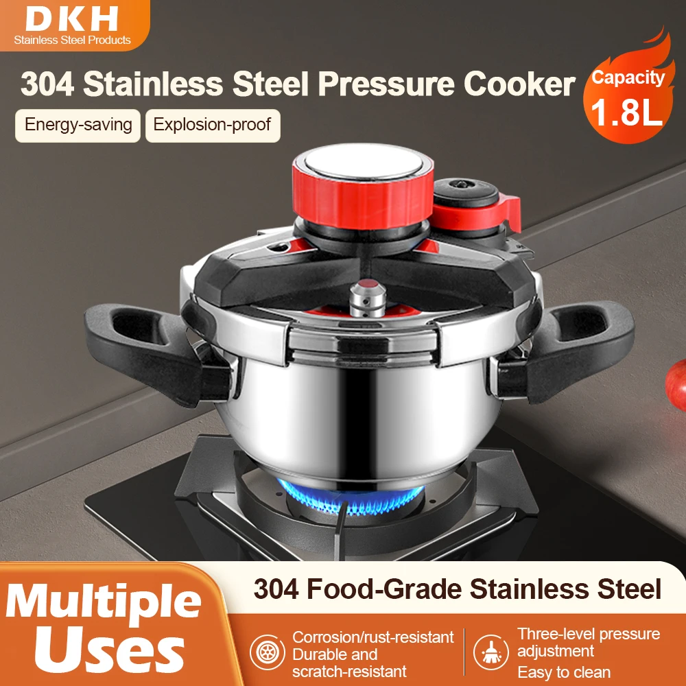 

Fenghui 1.8L 304 Stainless Steel Mini Pressure Cooker for Home CE Certified Explosion-Proof Safe Even Fast Cooking Rice Cooker