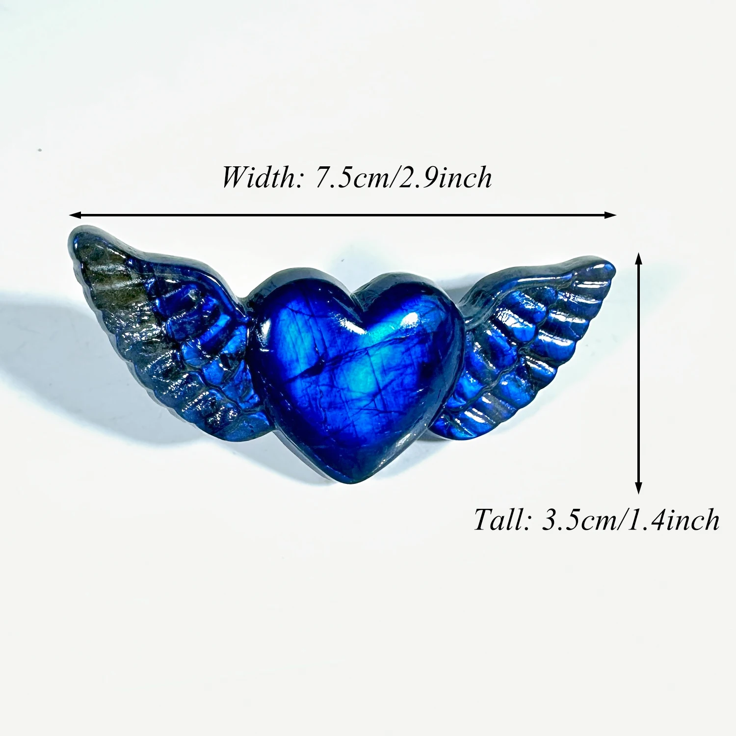 1pc Labradorite Love Wings,Valentine Gift, Crystal Gift, Home Decor, Healing Stone, Glitter Natural Labradorite Double Sided