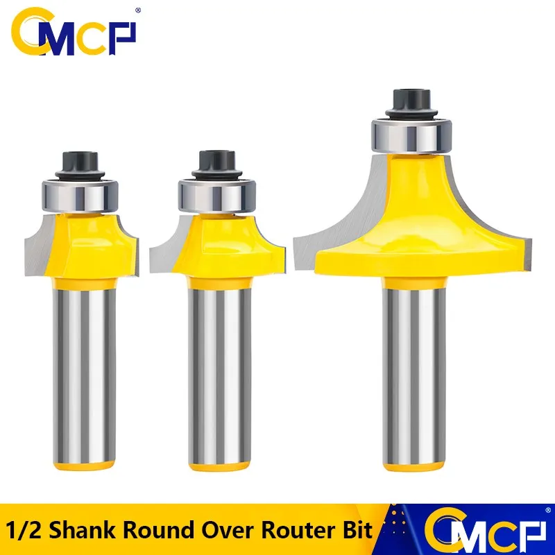 

Milling Cutter R1/2 7/16 3/8 5/16 3/16 1/8 1/4 Corner Round Over Edging Router Bit 1/2 Inch Shank for Woodworking Tool