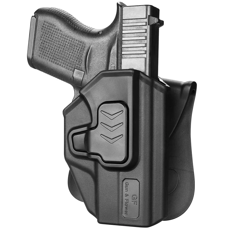 

Glock43 OWB Holsters Fit G43 43x Index Finger Release Polymer Holster with paddle Level II Retention Tactical Fast Draw Gun Case