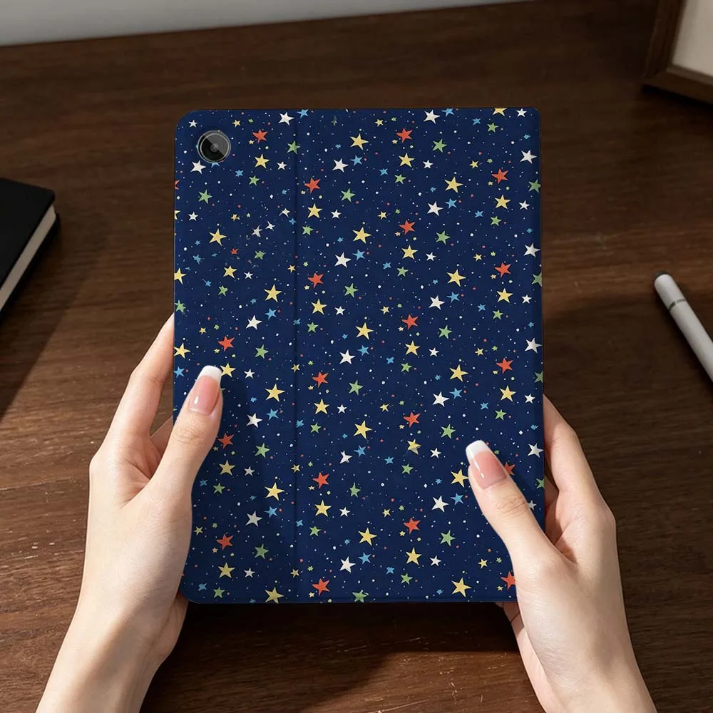 Cute Star Leopard For Samsung Galaxy Tab A7 A8 A9 A11 S6 S7 S8 S9 S10 S11 FE Plus Folding Automatic Sleep/Make Tablet Case