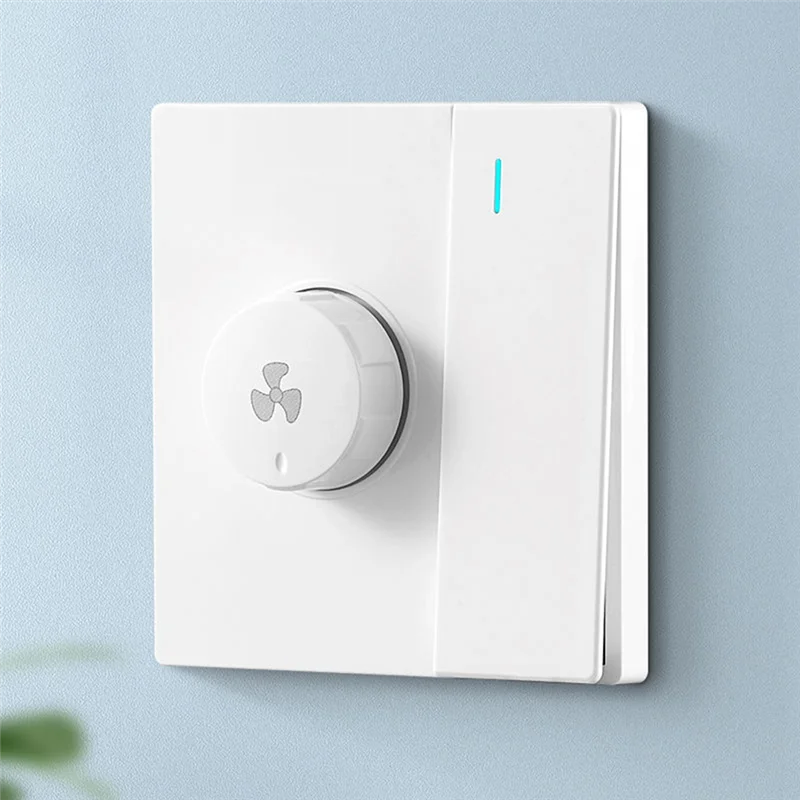 ABPQ-Panel Ceiling Fan Speed Regulator 86 Type Electric Fan Stepless Speed Control With 1Gang 300W Switch BLACK