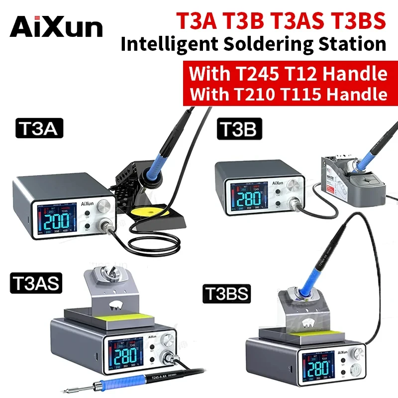 Умная паяльная станция JCID AIXUN T3A T3B, сварочная станция T115/T210/T245, наладочная станция T3AS T3BS, используется для сварки печатных плат, BGA ремонта