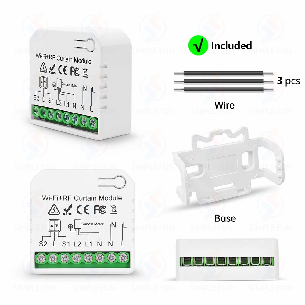 Drahtloser Vorhang-Rollverschlussschalter Tuya, WiFi RF Smart Modul für Jalousien, Markise, 5-in-1-Fernbedienung, funktioniert mit Alexa Google Home – Detail 16