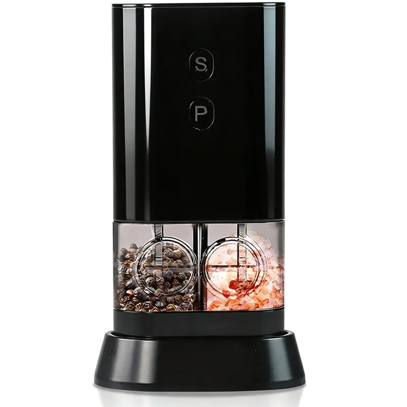 

【TODAY ONLY】Dual Chamber Rechargeable Salt And Pepper Grinder, Large Refillable Electric Pepper And Salt Grinder Set, For Kitche