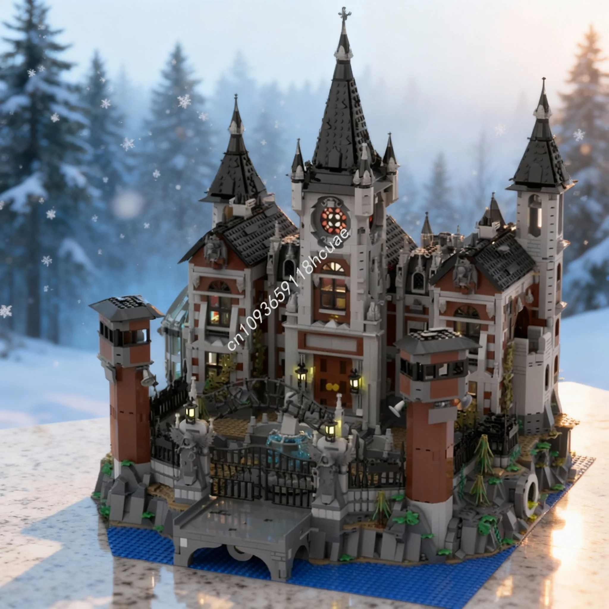 

6755 деталей, модульный конструктор MOC «Уличный пейзаж: Аркхэм-Айленд», модель архитектурного сооружения, развивающая игрушка, идея для рождественского подарка, строительные блоки