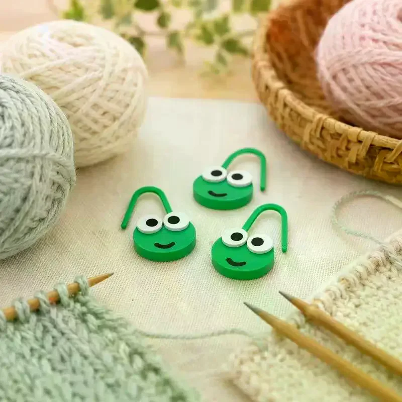 10Pcs/20Pcs Kawaii Cartoon Frog Locking Markers Cute Animal Knitting Crochet Needle Clips DIY Handmade Sewing Accessories Tool