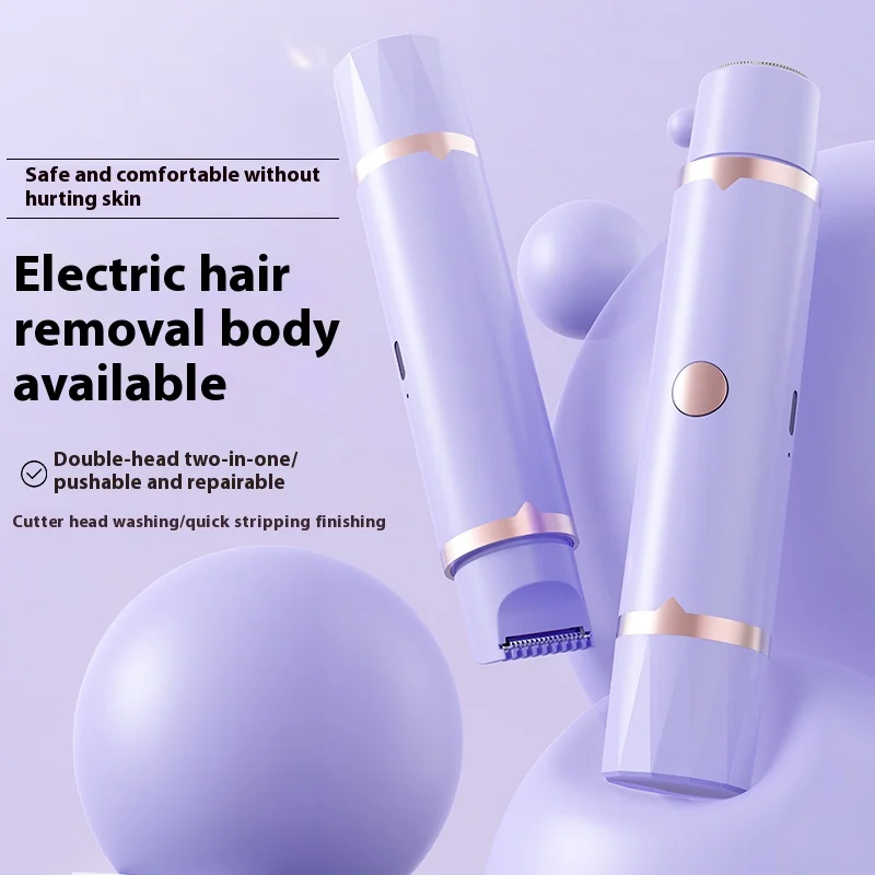 

Double-head New Generation Body Hair Trimmer for Face Body Intimate Areas Removable Cutter Head Assembly for Easy Cleaning