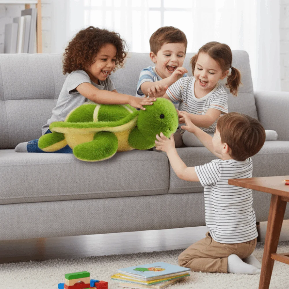 Tortue moelleuse endormie pour fille, Collection douce, peluche, dessin animé, tortue mignonne, Animal, anniversaire, noël