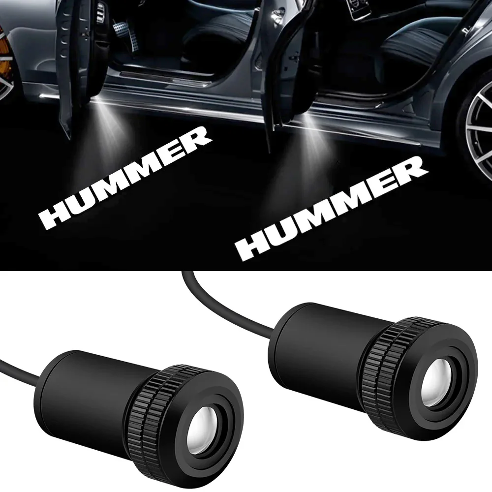 Laser Shadow For HUMMER Logo Light HUMMER Door Light Auto Projectors Light For HUMMER HX H3 H2 H1 Car Styling LED Puddle Lamp