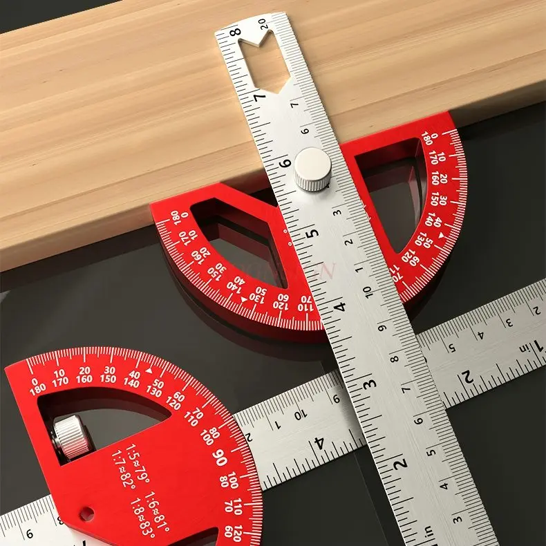 1pcs Multi functional angle ruler, angle gauge, multi-purpose measuring combination, marking ruler, strong magnetic angle gauge