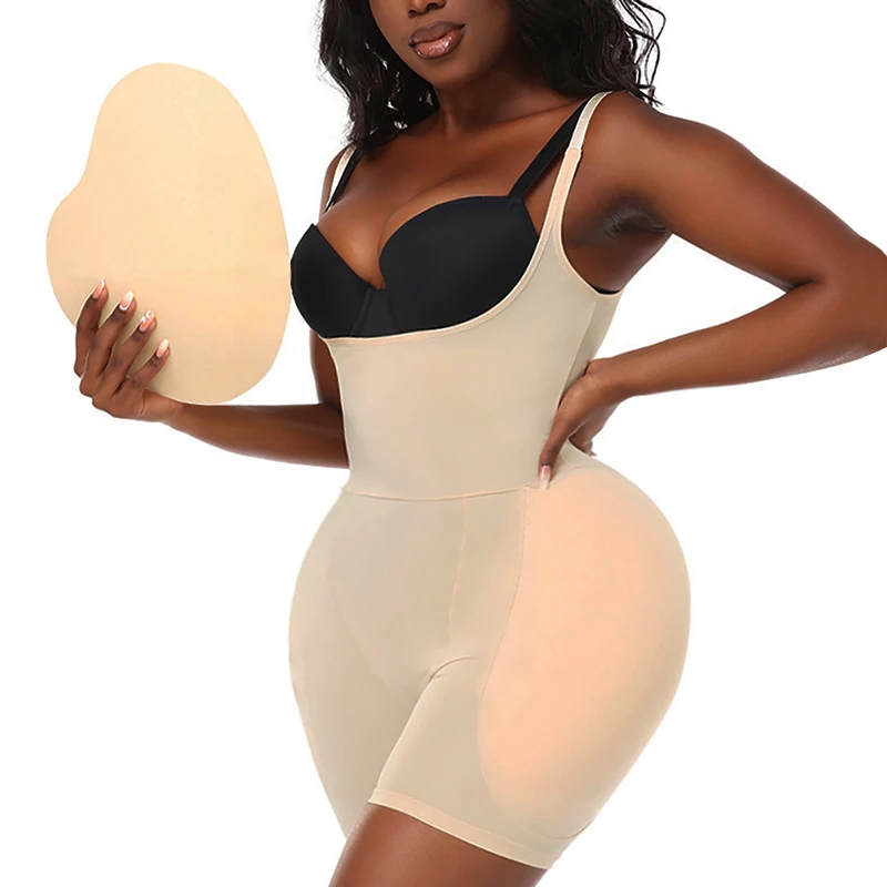 

Women Upgraded Butt Lifing Shapewear Hourglass Body Shaper Bodysuit with Side Hip Pads Booty Enhancer Tummy Control Corset Fajas