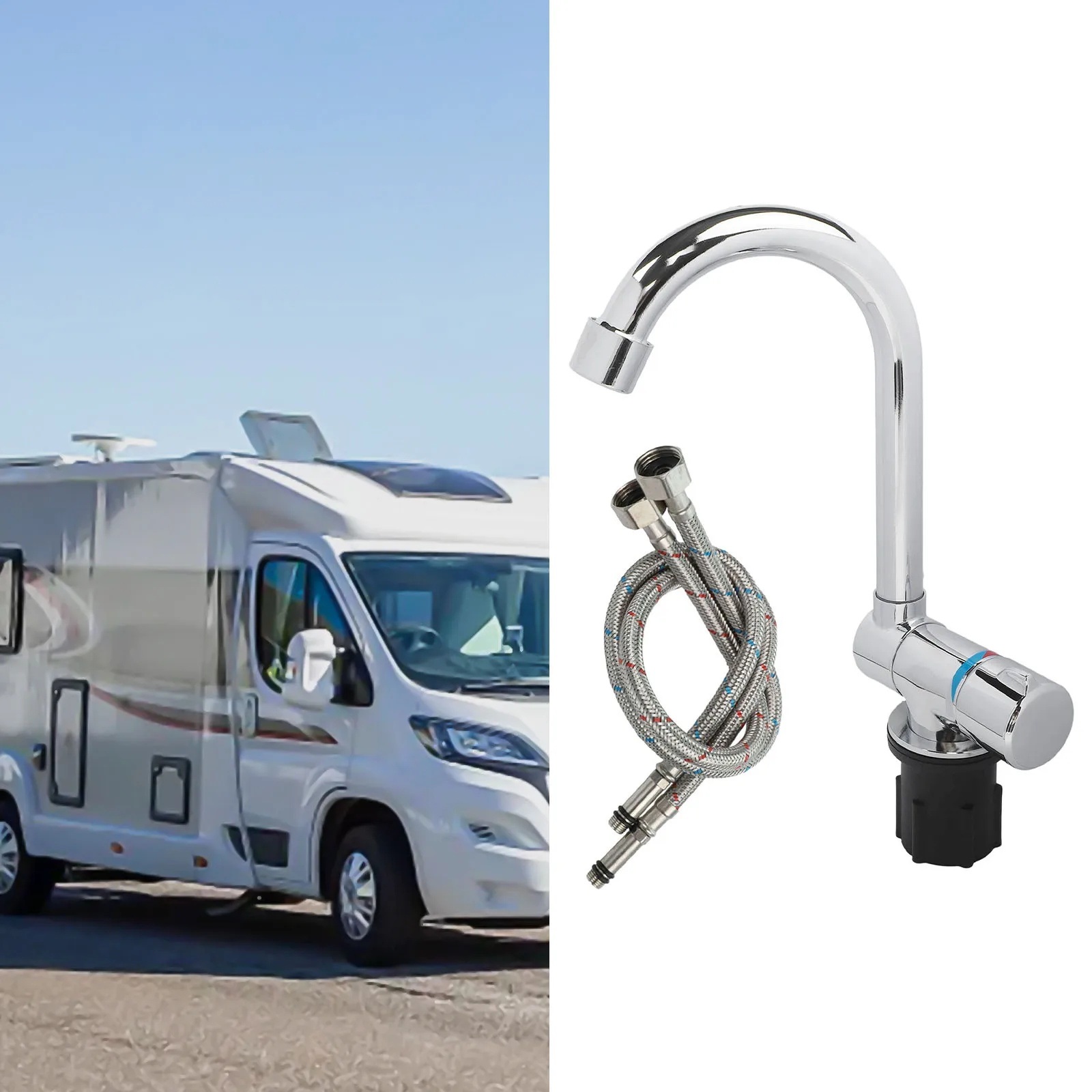 

Использование для кемпинга. Активный отдых на свежем воздухе. Кран для воды в караване. Вращение на 180 градусов. Вертикальное вращение на 180. Вертикальная и горизонтальная гибкость.