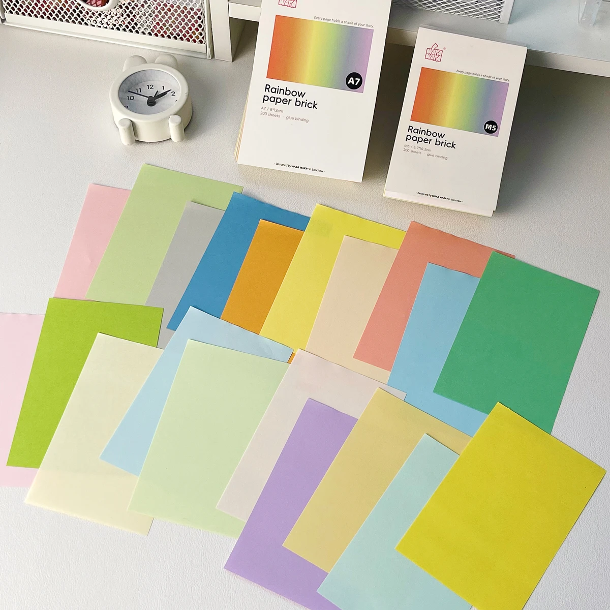 WAKAWAKA Tear Off Paper Pad M5 A7 Colored Paper and Specialty Texture Paper for Journal Background Collage DIY Stationery Craft