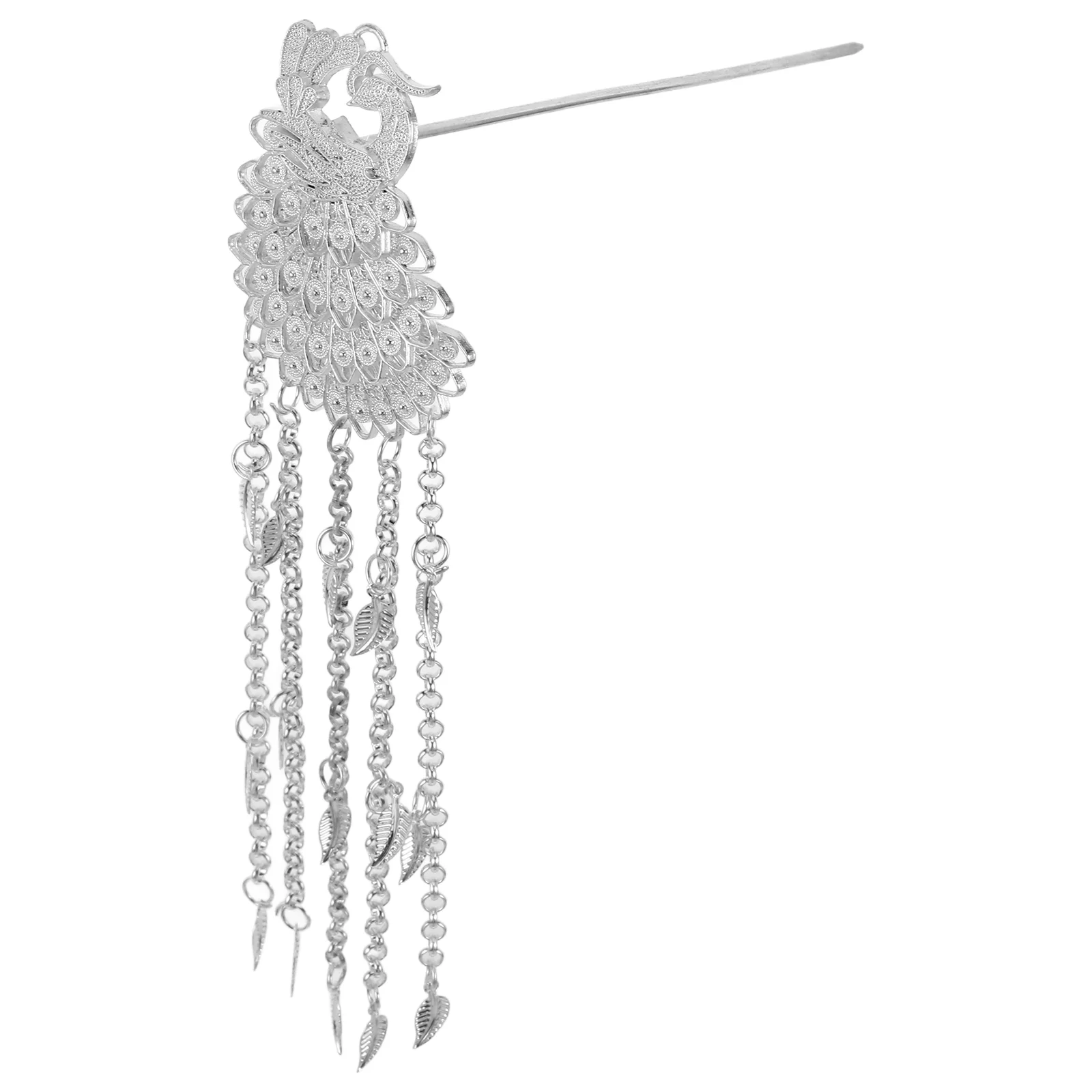 Chinoiserie Decor Peacock Hairpin Japanese Hanfu Accessories to Hang Chopsticks for Silver Chinese Pins Women Travel