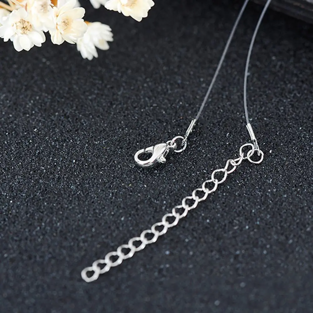 Clear Fishline Zircon Fishing Line Invisible Collar Choker Pendant Jewelry Necklace