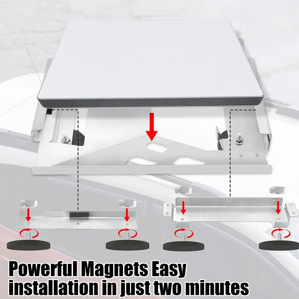   لـ StarLink Mini Flat Mount Kit سقف السيارة المغناطيسي تصاعد قوس الإفراج السريع سقف تصاعد عدة لقارب RV