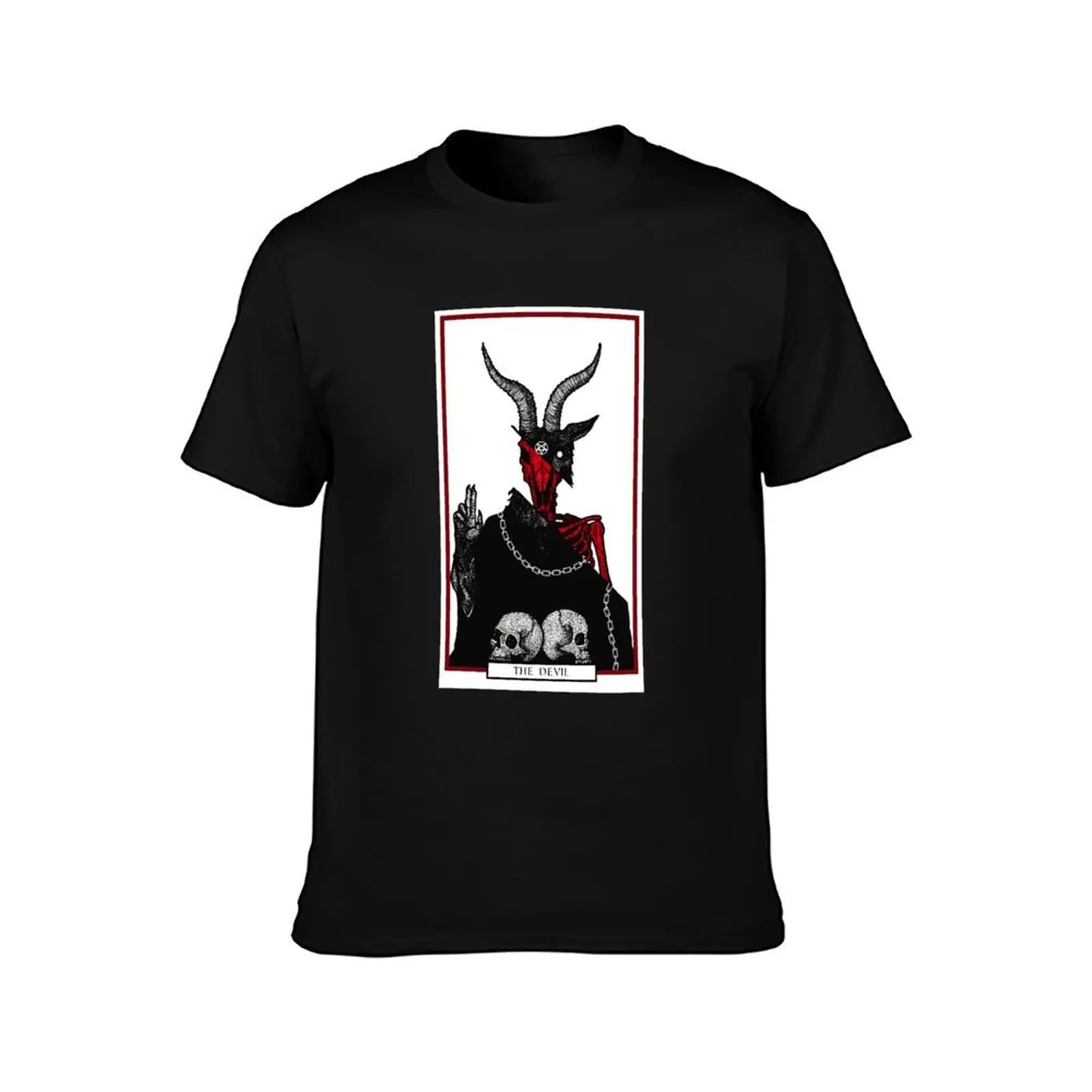 The Arcana Mortis Tarot: The Devil T-Shirt Summer Casual Cotton Tee Oversized Streetwear Tops Vintage Graphic Print