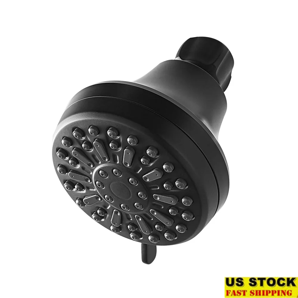 

6-местная матовая черная насадка для душа Эргономичный дизайн Насадки для протирания Установка без инструментов Регулируемый поток воды