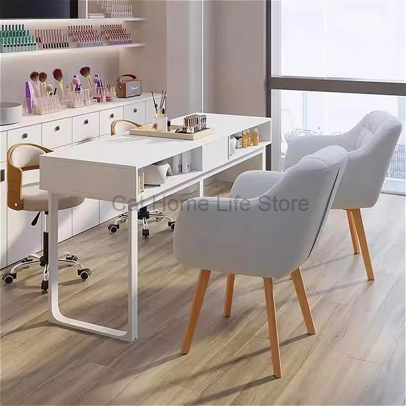 

Modern Nordic Multifunction Nail Tables Japanese Cream Style Manicure Dressing Nail Tables Iron Art Salon Furniture Nagel FYMT