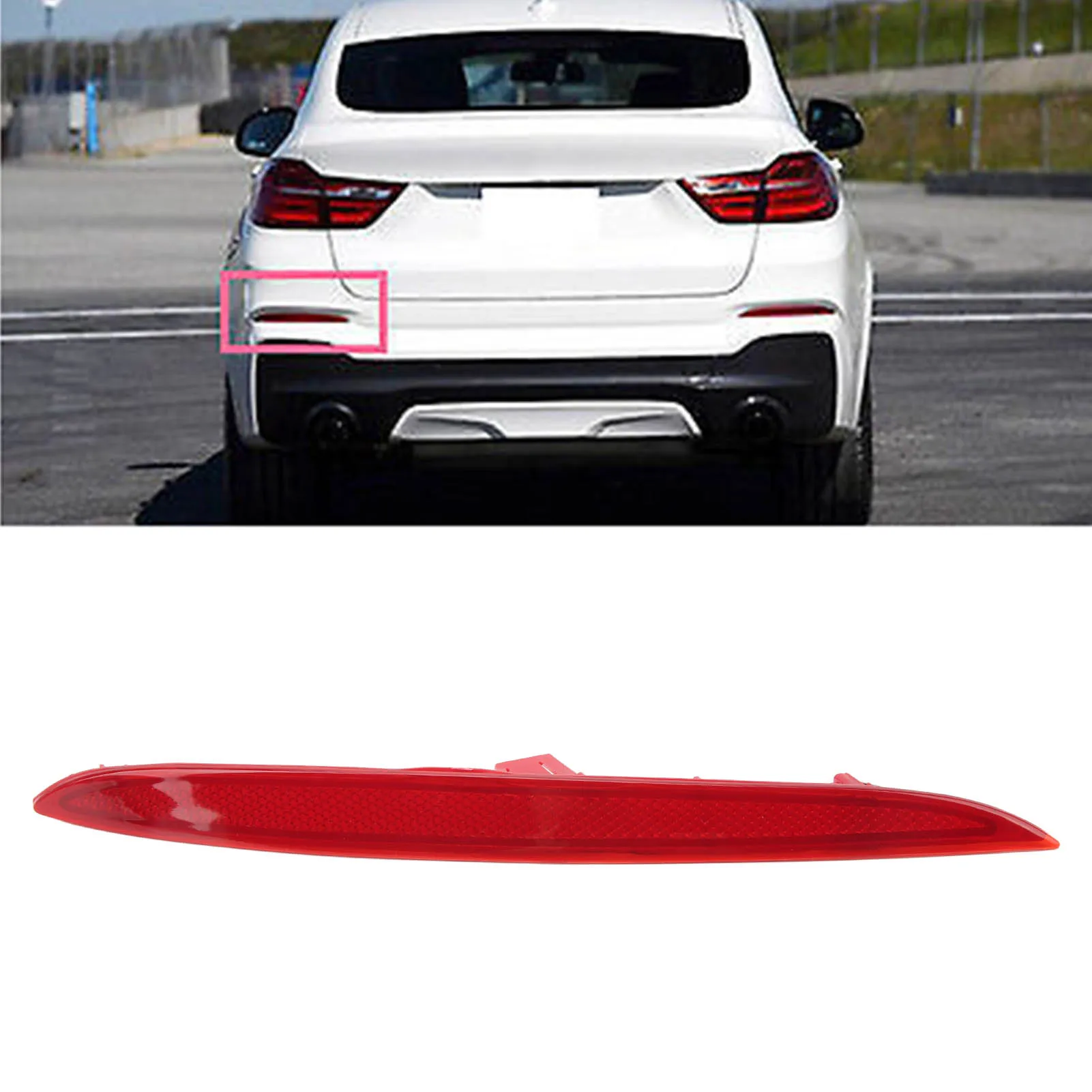 

left/right/1 pair OEM 63147338807 63147338808 Red Rear Bumper Reflector For BMW X4 F26 2013 2014 2015 2016