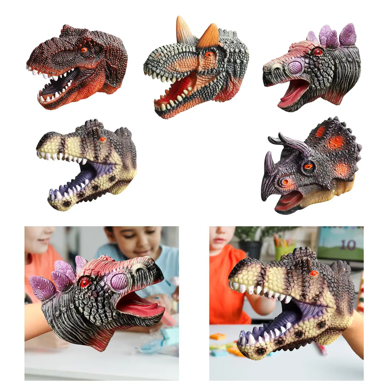 Dinosaur Hand Puppet Role Play Toy Educational Learning Toy Soft Interactive