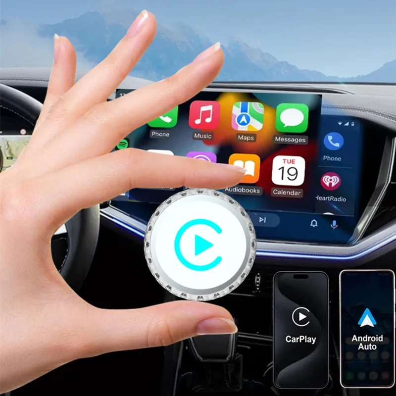 

Беспроводной адаптер Carplay AAAEL 2-в-1, мини-дизайн, поддержка Android Auto и Carplay, USB-интерфейс, установка Plug & Play
