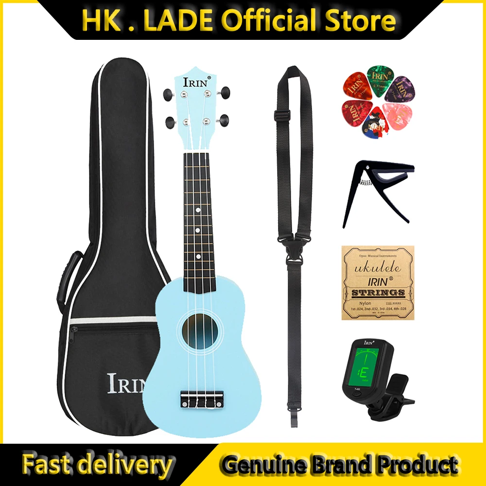 

IRIN 4-струнная гавайская гитара, 21-дюймовая гавайская гитара, панель из липы, гитара, гавайская гитара с сумкой, медиаторы, тюнер, детали и аксессуары для гитары